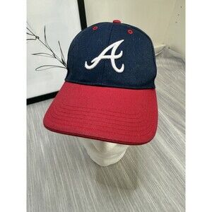 VTG Atlanta Braves Navy Blue Red Sports Specialties Snapback Hat Cap OSFA